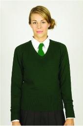 Friends School Lisburn V-Neck Bottle Green