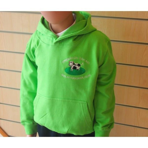 Greenfields Day Nursery Hoodie Lime Word